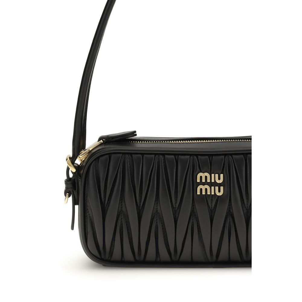 Miu Miu Black Calf Leather Bos Taurus Shoulder Bag
