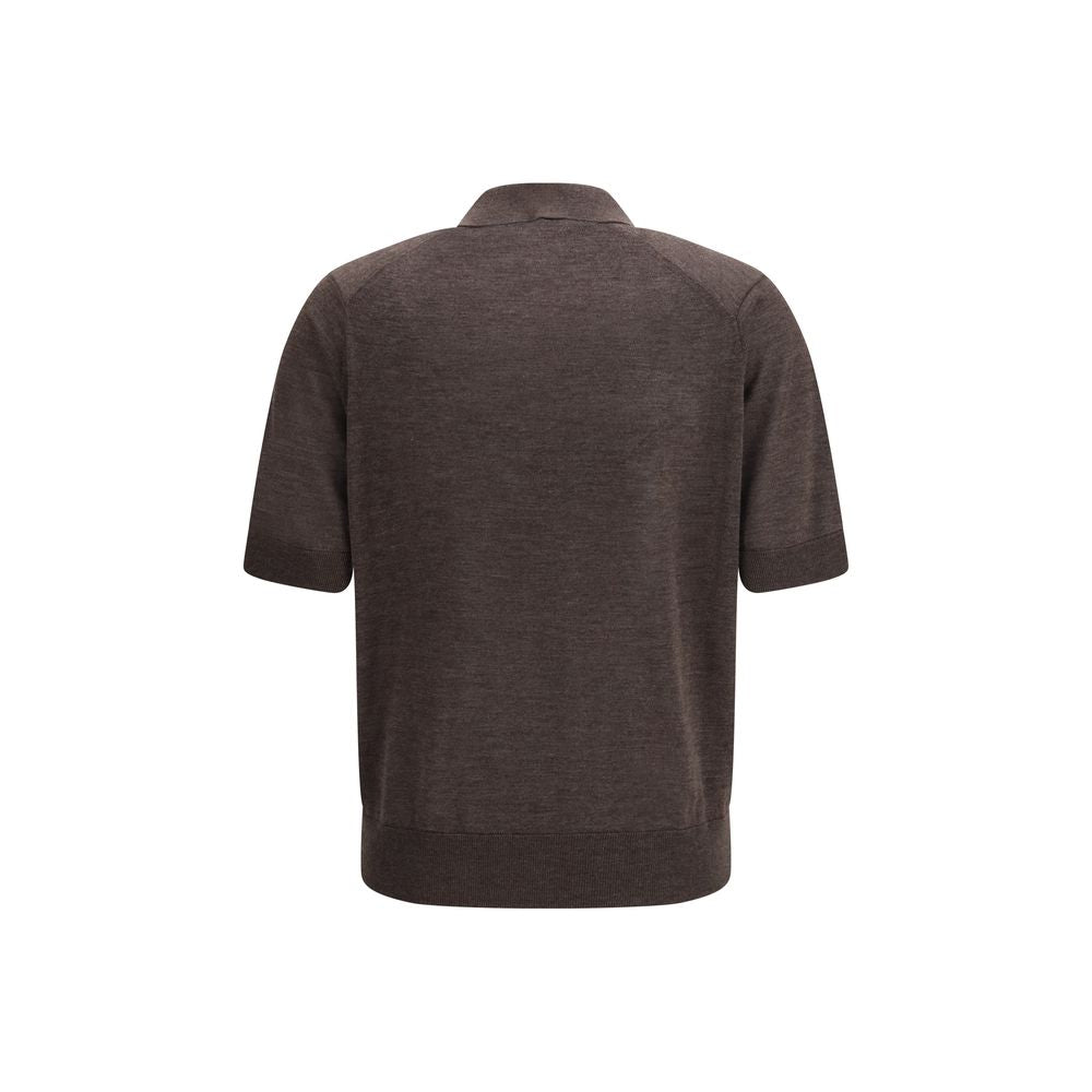 Loulou De Saison Brown Cashmere Polo Shirt