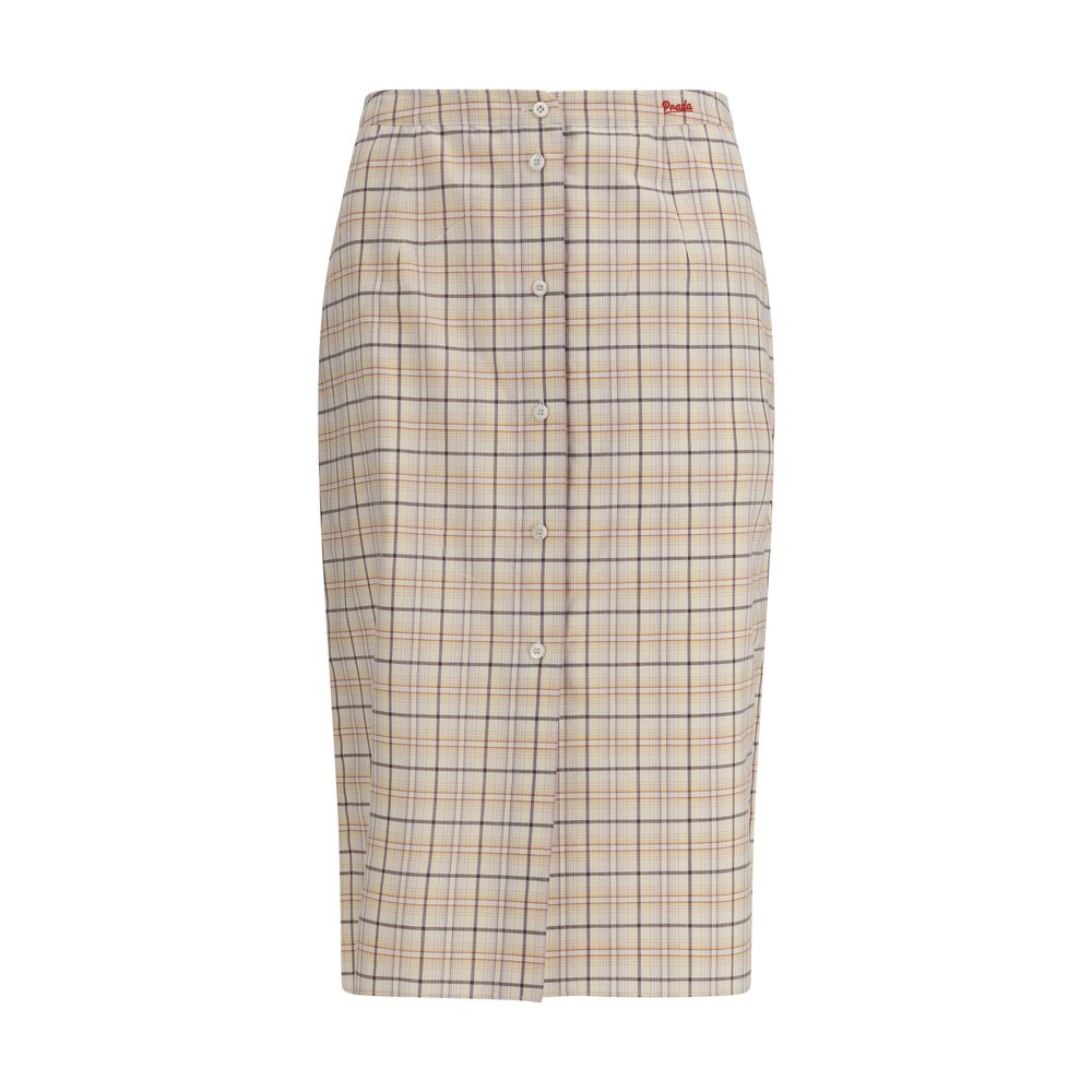 Prada Multicolor Cotton Midi Skirt