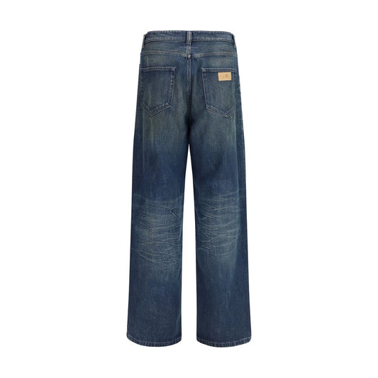 MM6 Blue Cotton Relaxed Fit Jeans