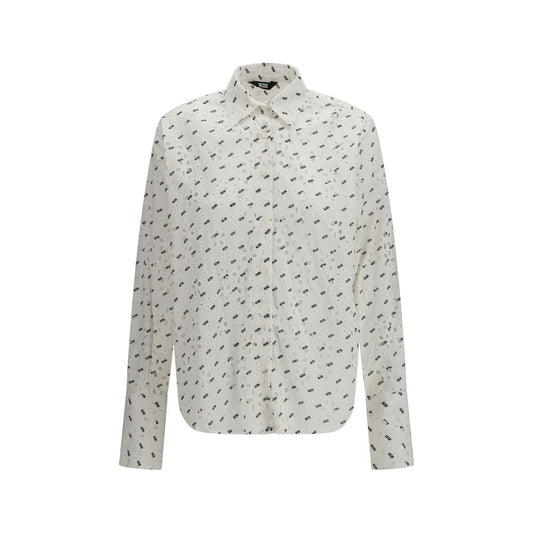 GCDS White Cotton Pattern Shirt