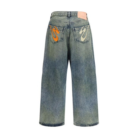 PDF Channel Blue Cotton Relaxed Fit Jeans