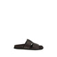 Dolce & Gabbana Brown Calf Leather Bos Taurus Flat Sandals
