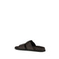 Dolce & Gabbana Brown Calf Leather Bos Taurus Flat Sandals