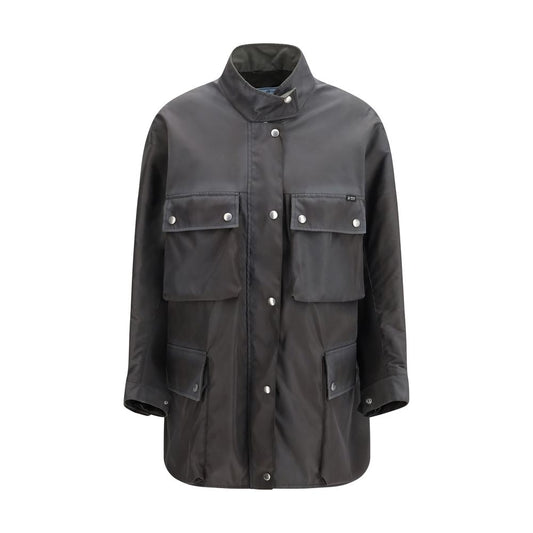 Prada Gray Recycled Polyamide Shell Jacket