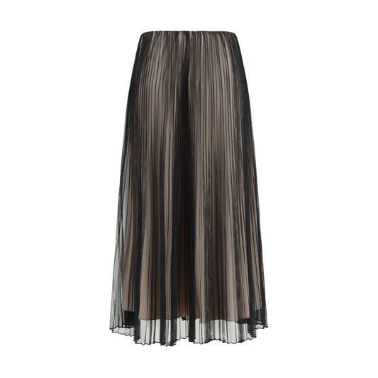Max Mara Black Polyester Long Skirt