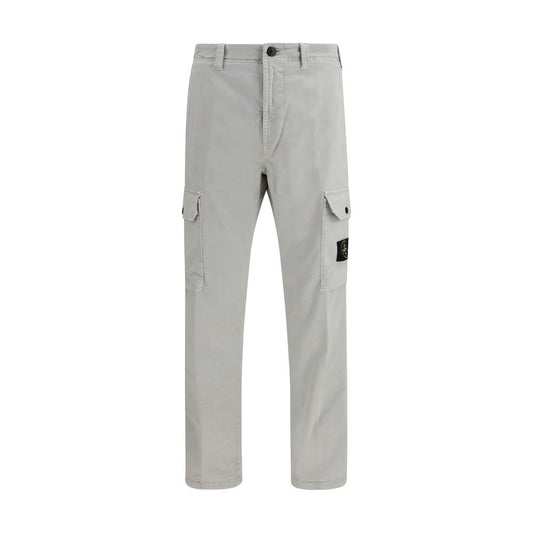 Stone Island Gray Cotton Cargo Pants