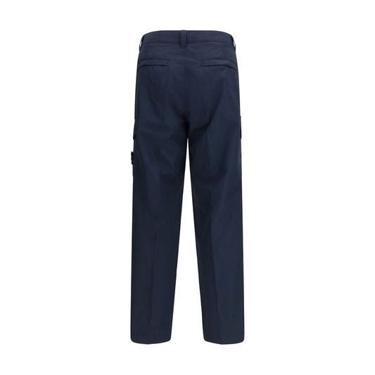 Stone Island Blue Cotton Cargo Pants