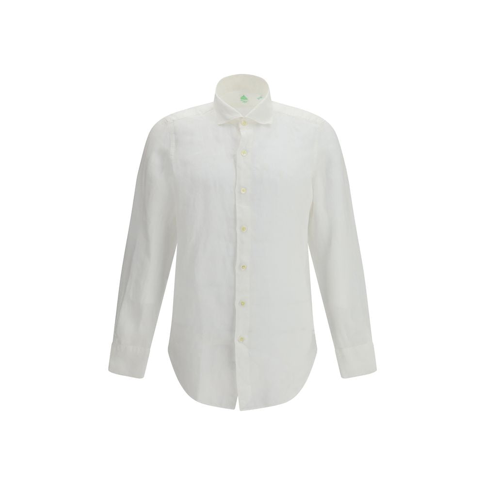 Finamore White Linen Dress Shirt