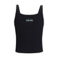 Marine Serre Black Cotton Tank Tops