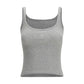 Marine Serre Gray Cotton Tank Tops