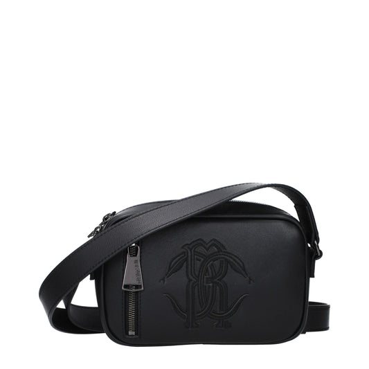 Roberto Cavalli Black Leather Crossbody Bag