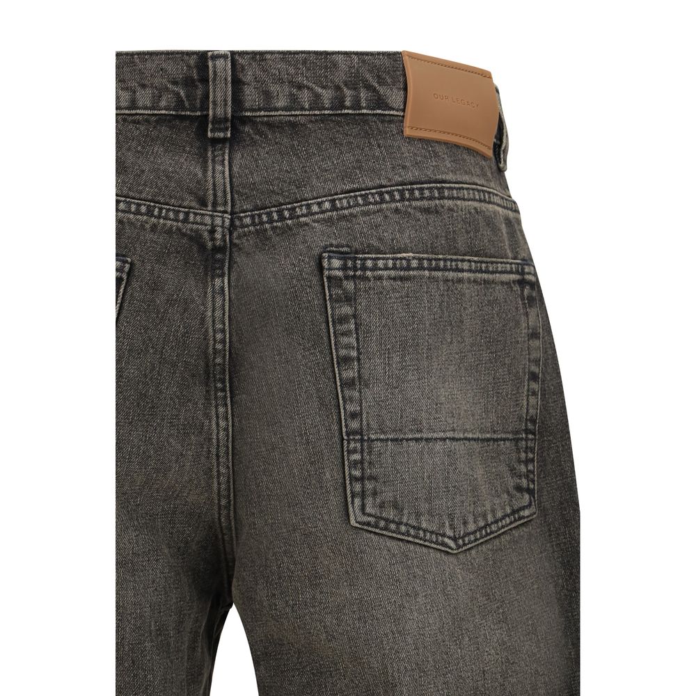 Our Legacy Black Cotton Relaxed Fit Jeans
