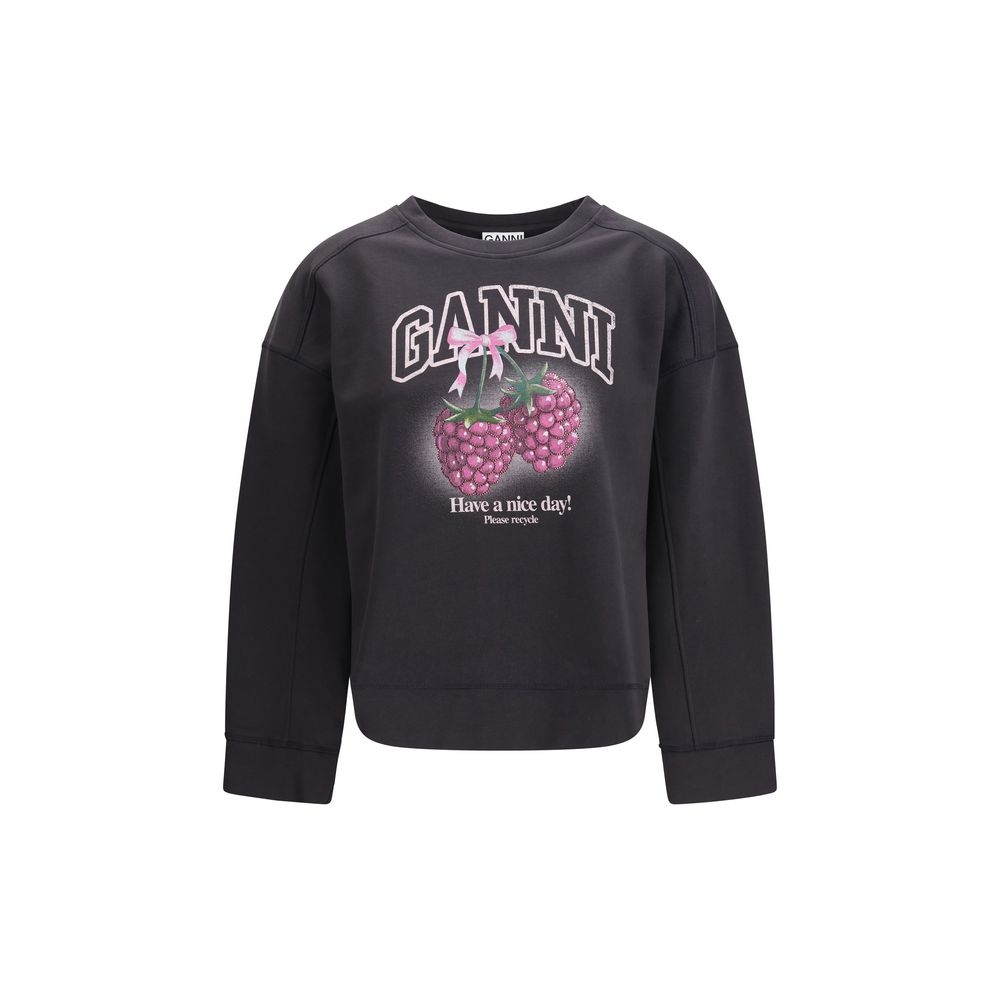 Ganni Gray Cotton Sweatshirt