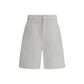 Loulou De Saison White Cotton Bermuda Shorts