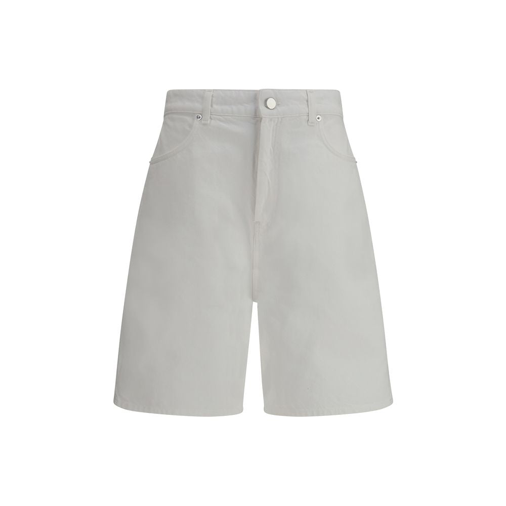 Loulou De Saison White Cotton Bermuda Shorts