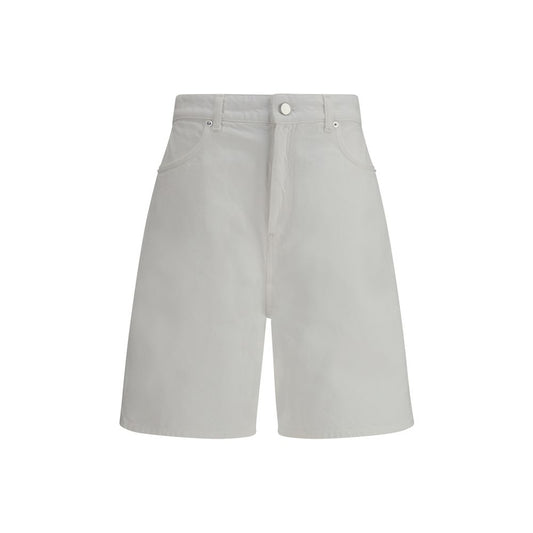 Loulou De Saison White Cotton Bermuda Shorts