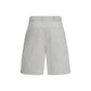 Loulou De Saison White Cotton Bermuda Shorts