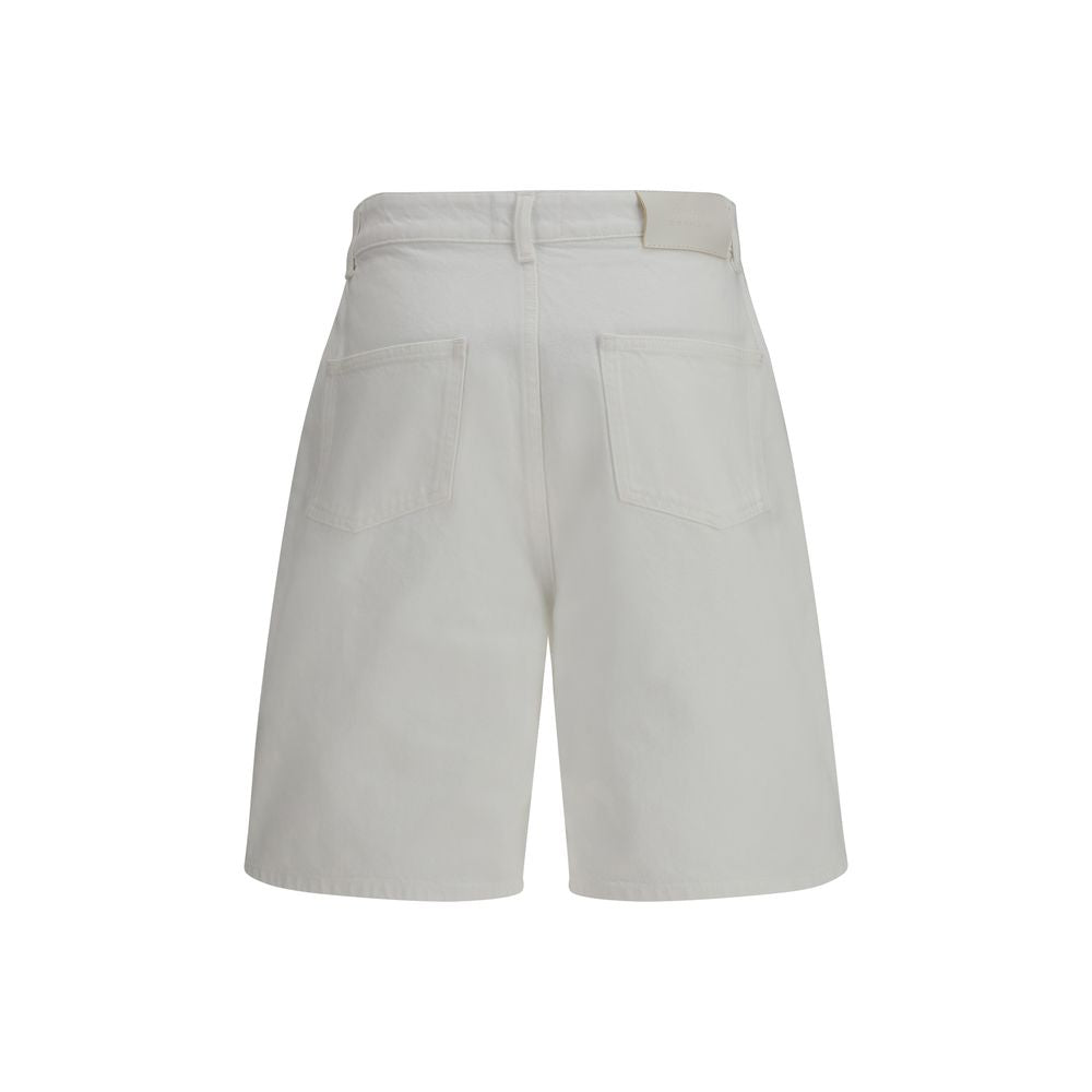 Loulou De Saison White Cotton Bermuda Shorts