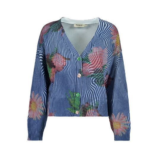 Desigual Blue Cotton Womens Cardigan