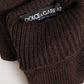 Dolce & Gabbana Brown Cashmere Knitted Elbow Length Mitten Gloves