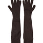 Dolce & Gabbana Brown Cashmere Knitted Elbow Length Mitten Gloves