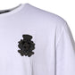 Dolce & Gabbana White Cotton Heraldic DG Crest Patch T-shirt