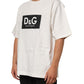 Dolce & Gabbana White Cotton Logo Print Men Crewneck T-shirt