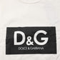 Dolce & Gabbana White Cotton Logo Print Men Crewneck T-shirt