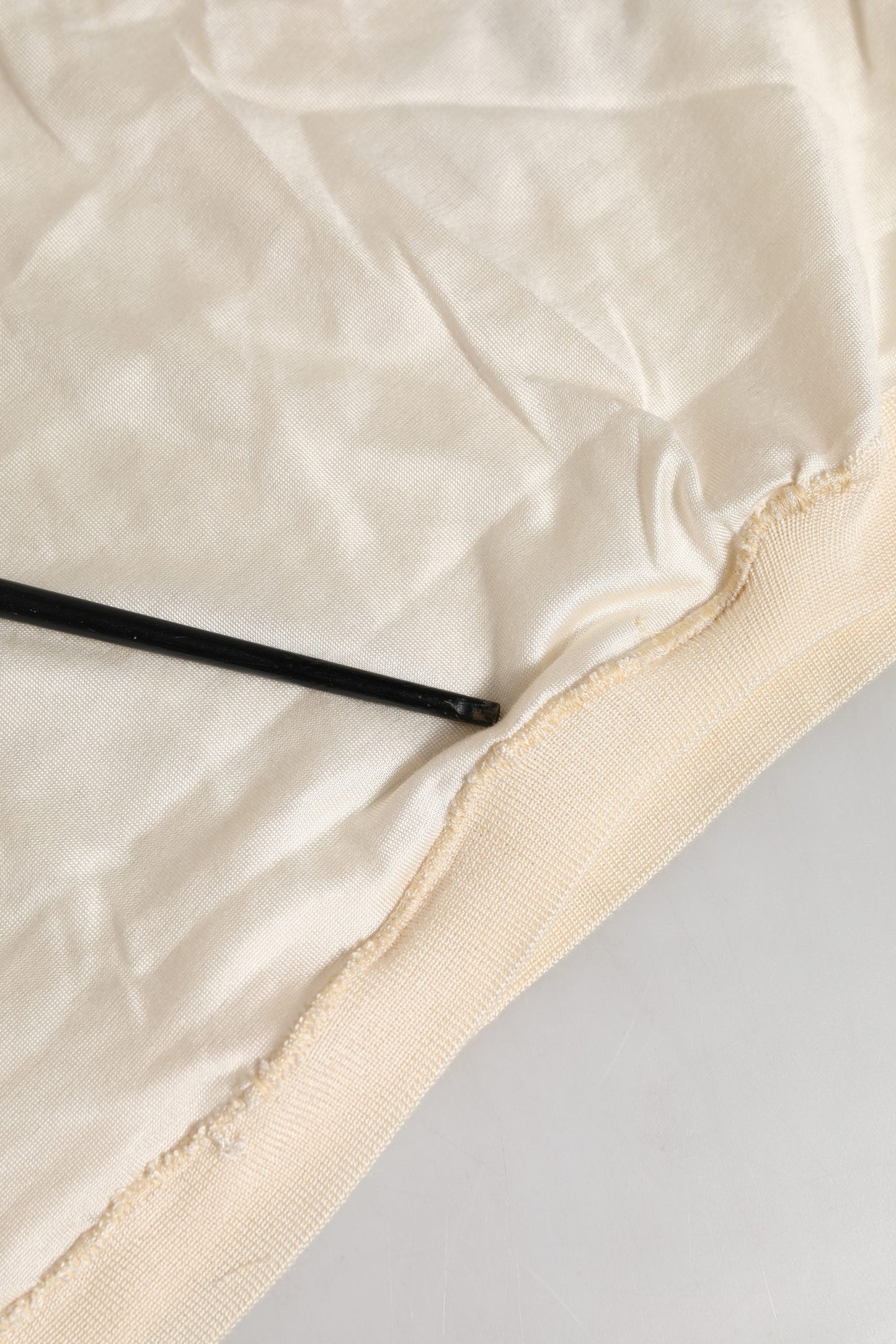 Dolce & Gabbana Off White Silk Henley Short Sleeves T-shirt