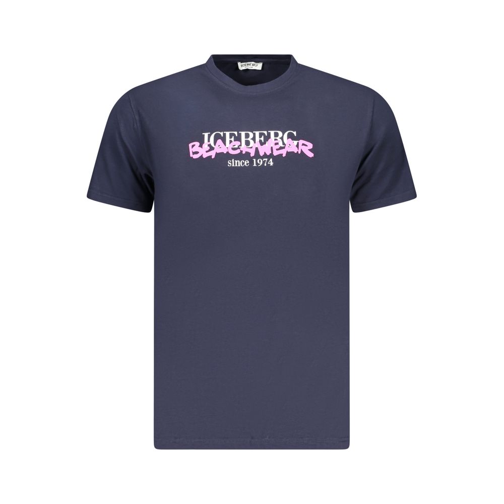 Iceberg Neon Blue Cotton Mens T-Shirt