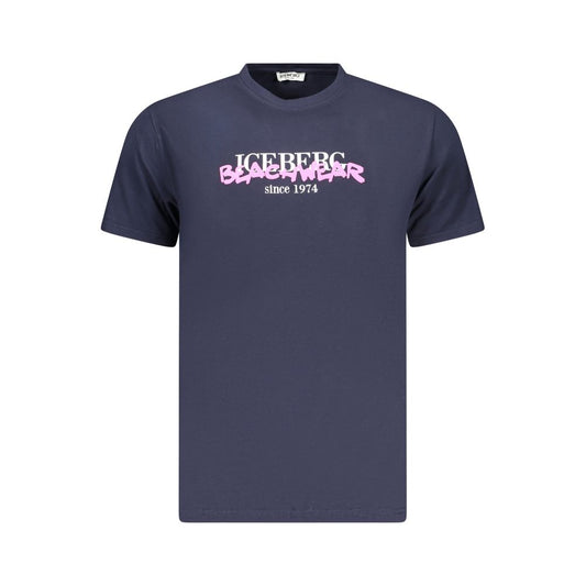 Iceberg Neon Blue Cotton Mens T-Shirt