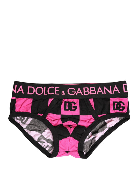 Dolce & Gabbana Black Pink Logo Cotton Brando Brief Underwear