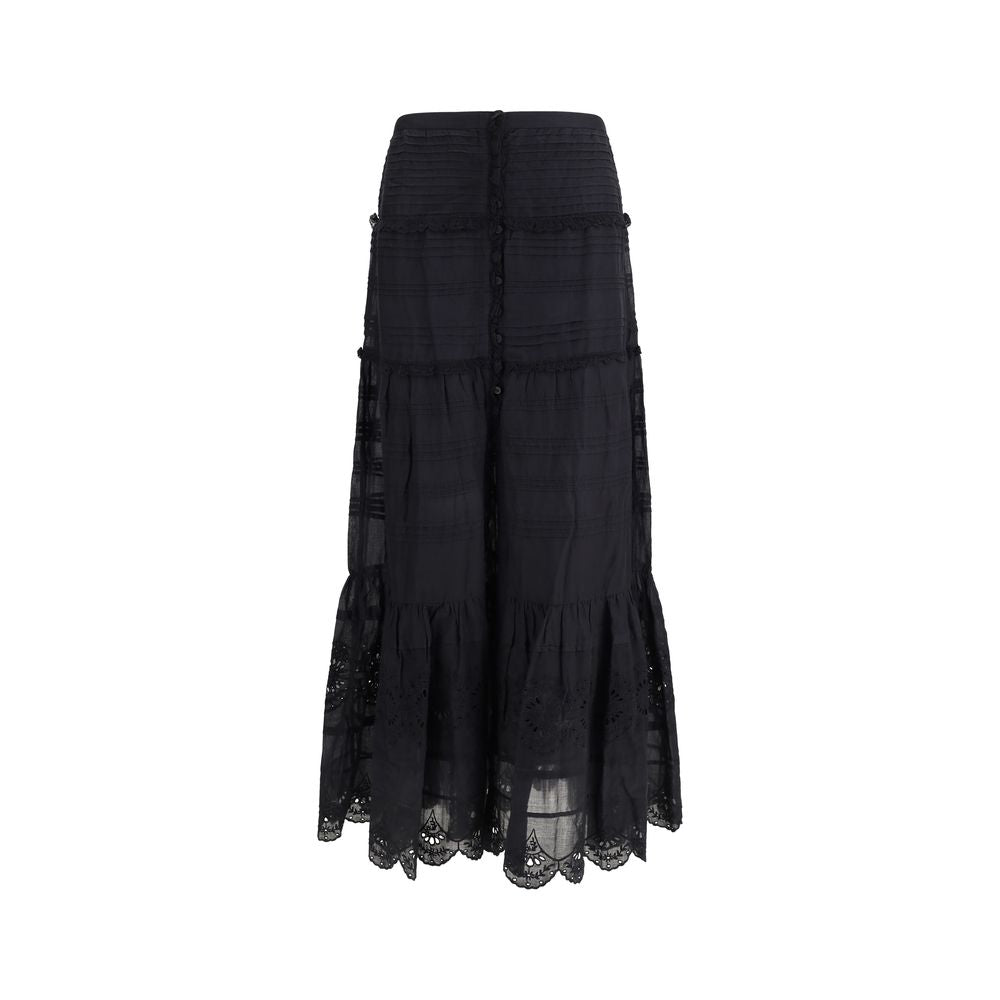 Marant Etoile Black Viscose Long Skirt