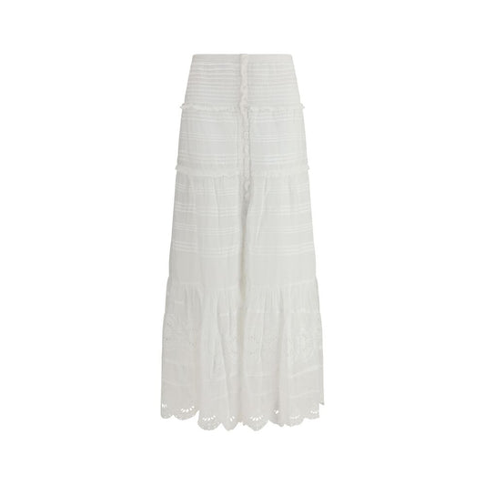 Marant Etoile White Viscose Long Skirt