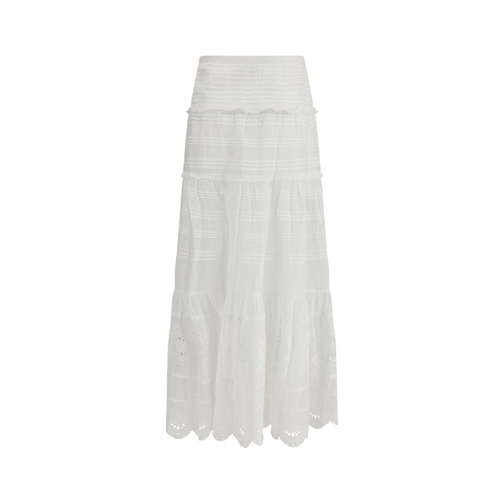 Marant Etoile White Viscose Long Skirt
