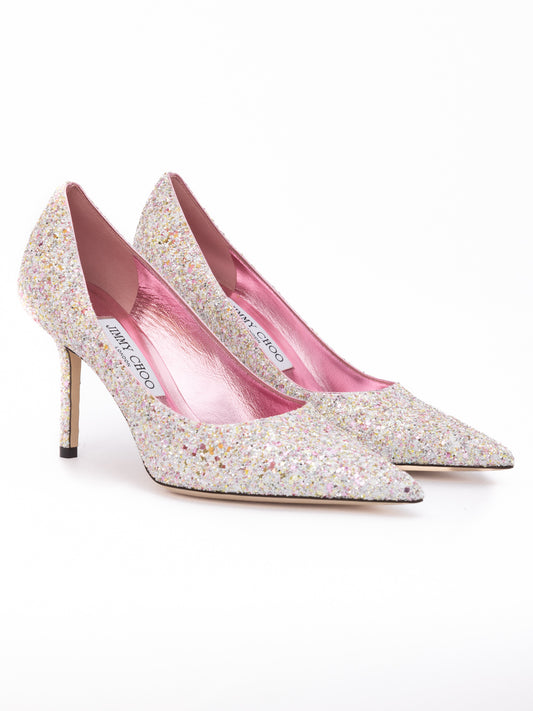 Jimmy Choo Candy Pink Glitter Love 85 Pumps