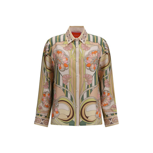 La Double J Multicolor Silk Pattern Shirt