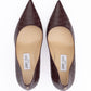 Jimmy Choo Burgundy Croco Embossed Leather Agnes Pumps