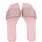 Jimmy Choo Pink Satin Crystal Clovis Flat