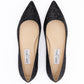 Jimmy Choo Black Coarse Glitter Fabric Alina Ballet Flat