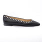 Jimmy Choo Black Leather Dome Studs Mirele Ballet Flat