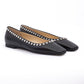 Jimmy Choo Black Leather Dome Studs Mirele Ballet Flat
