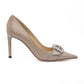 Jimmy Choo Taupe Grey Patent Leather Chery 85 Pumps