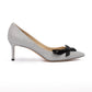 Jimmy Choo Silver Fine Glitter Fabric Romy 60 Pumps