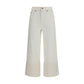 Tory Burch White Cotton Straight-Leg Jeans
