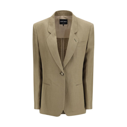 Giorgio Armani Brown Linen Coat