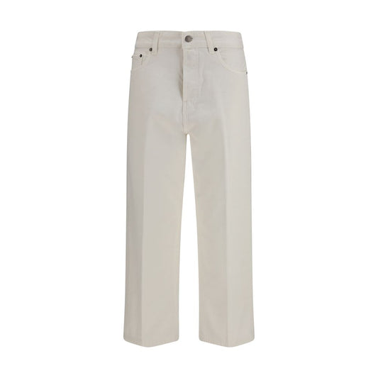 Haikure White Cotton Relaxed Fit Jeans