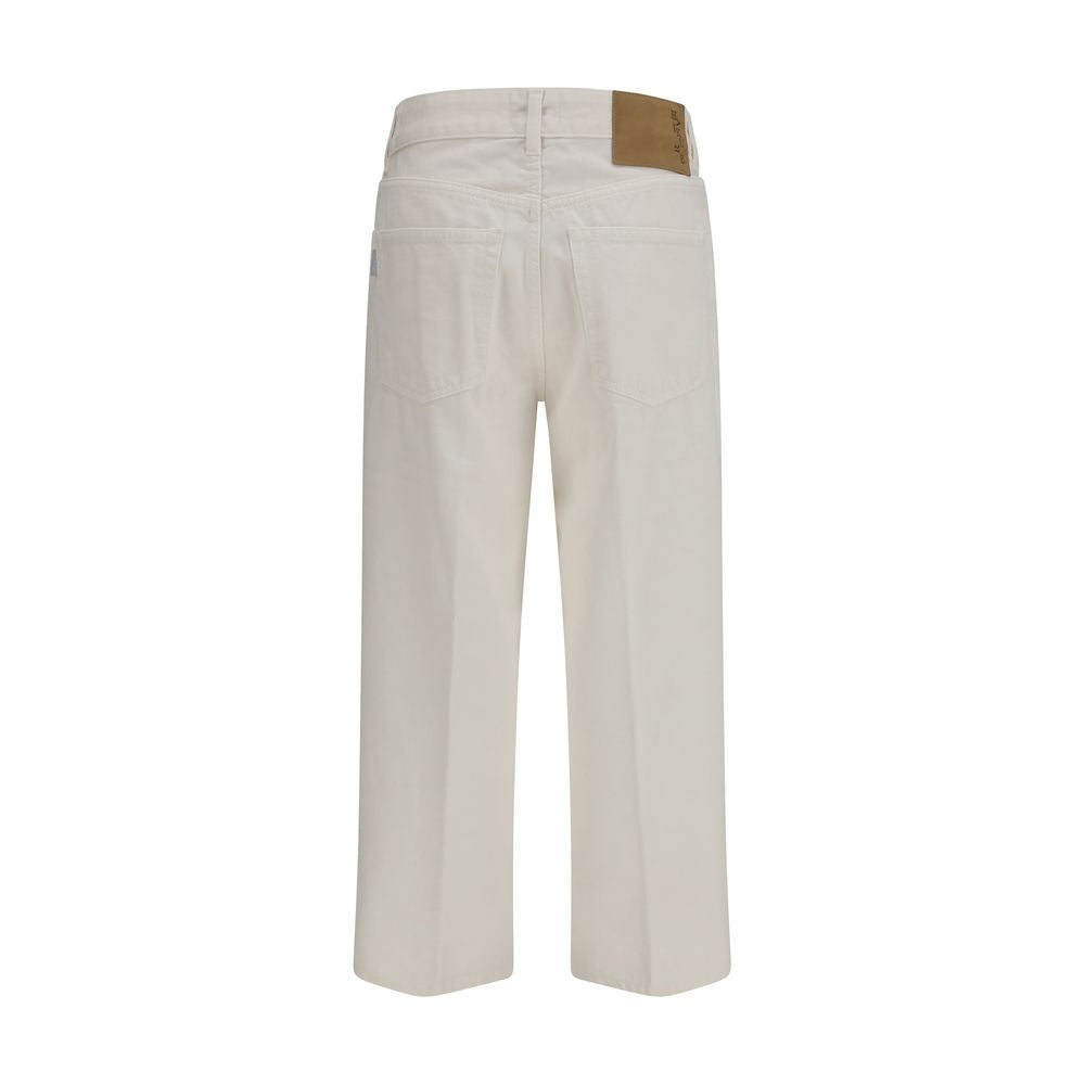 Haikure White Cotton Relaxed Fit Jeans