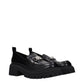 Versace Black Leather Platform Loafers